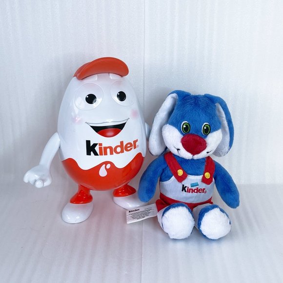 Kinder Surprise Egg Man Kinderino 9'' Figure Container Baseball Blue Bunny Plush - Picture 1 of 13